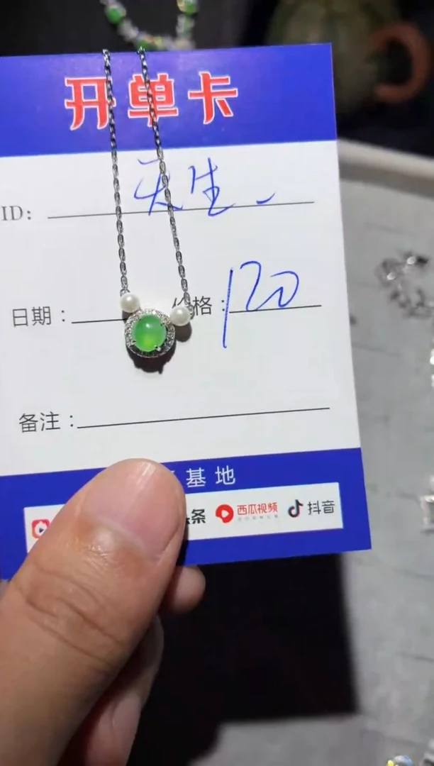 颈饰银S925镶嵌翡翠天****用向 天