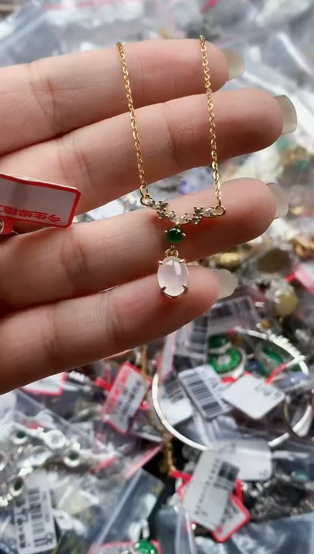 银S925镶嵌戒指翡翠天然A货缅甸翡翠