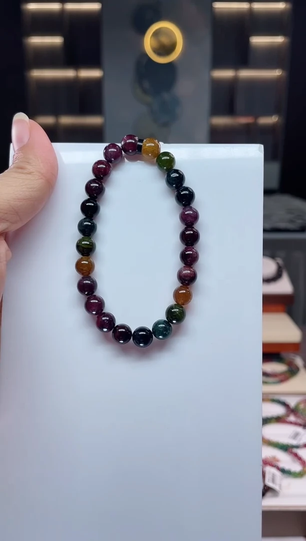 未镶嵌老矿碧玺单圈手串7mm+碧玺（多样性发一条）Q