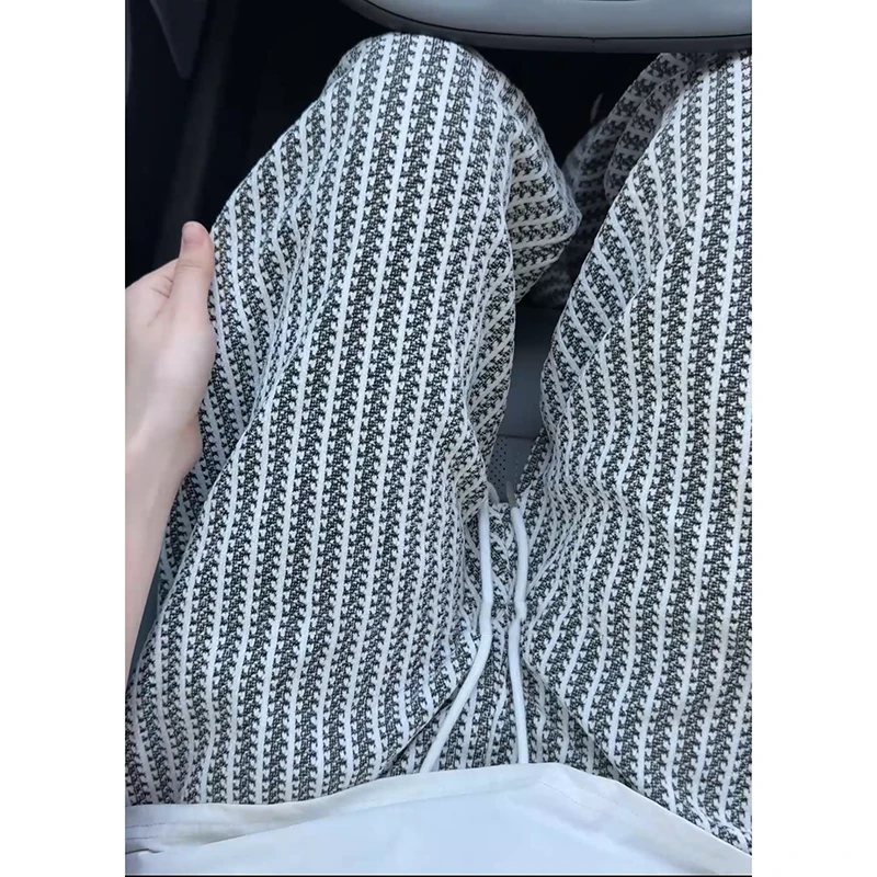 美式鱼骨纹雪尼尔休闲裤男款舒适百搭痞帅慵懒风宽松直筒垂感长裤