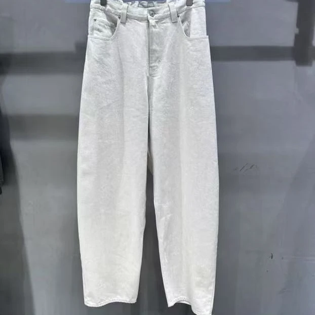 灌術50575百搭纯色休闲牛仔裤宽松韩版夏季男长裤