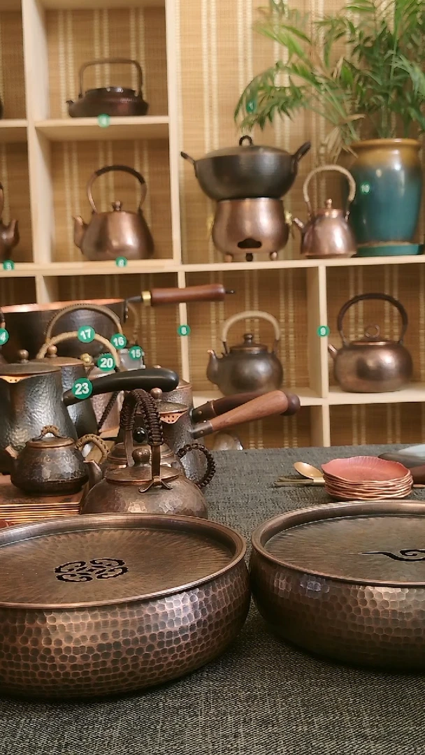 【闪购商品】紫铜20直径壶承手工锻打特厚