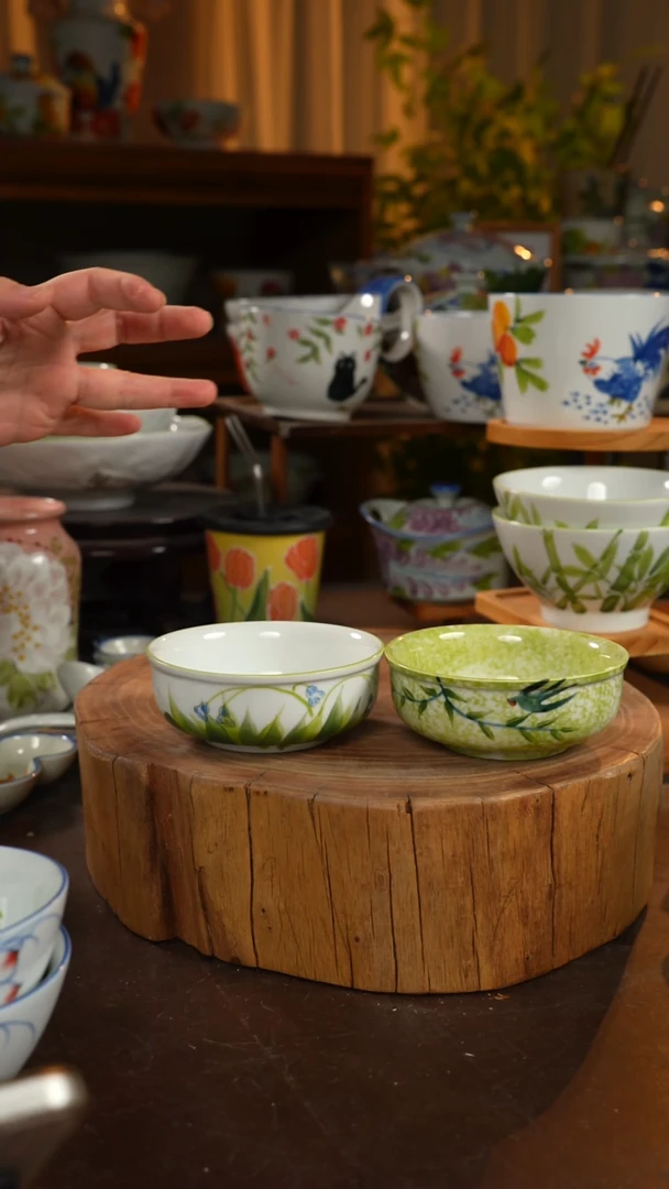 陶瓷景德镇高温釉下手绘陶瓷