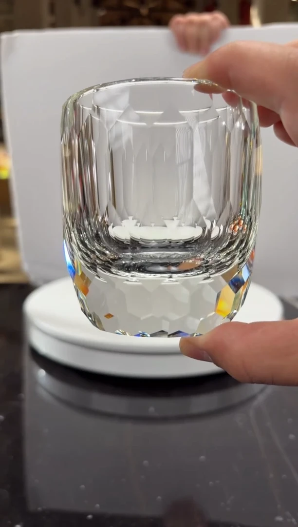 摆件净料水晶威士忌杯