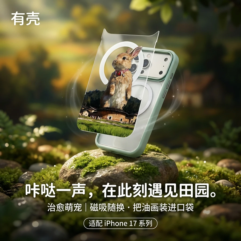 田园画境 | 适用苹果17Pro Max系列手机磁吸防摔宠物全包保护壳