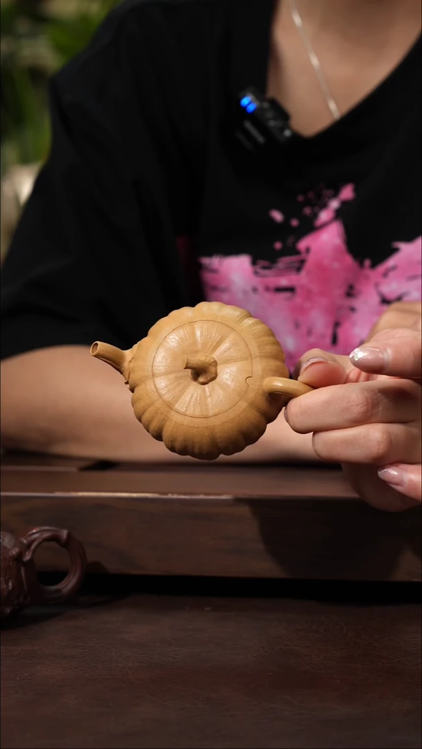 茶壶紫砂花葬经段泥全手小南瓜80cc左右