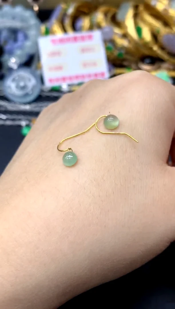 18K金镶嵌翡翠耳饰89-中国好珍宝