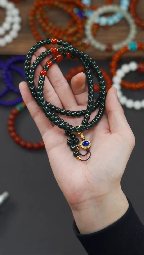 颈饰未镶嵌和田玉（碧玉）可****座梵阁精品文玩回血