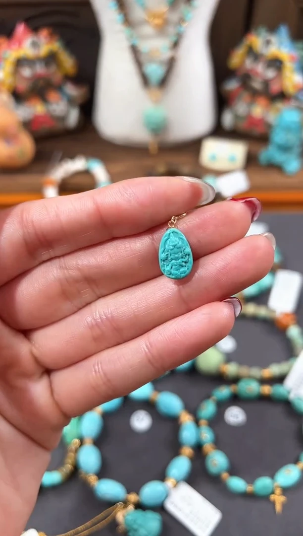 【闪购商品】绿松石提溜18K金镶嵌绿松石提溜