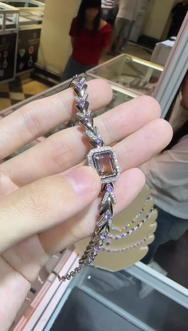 紫晶手链银S925镶嵌设计款