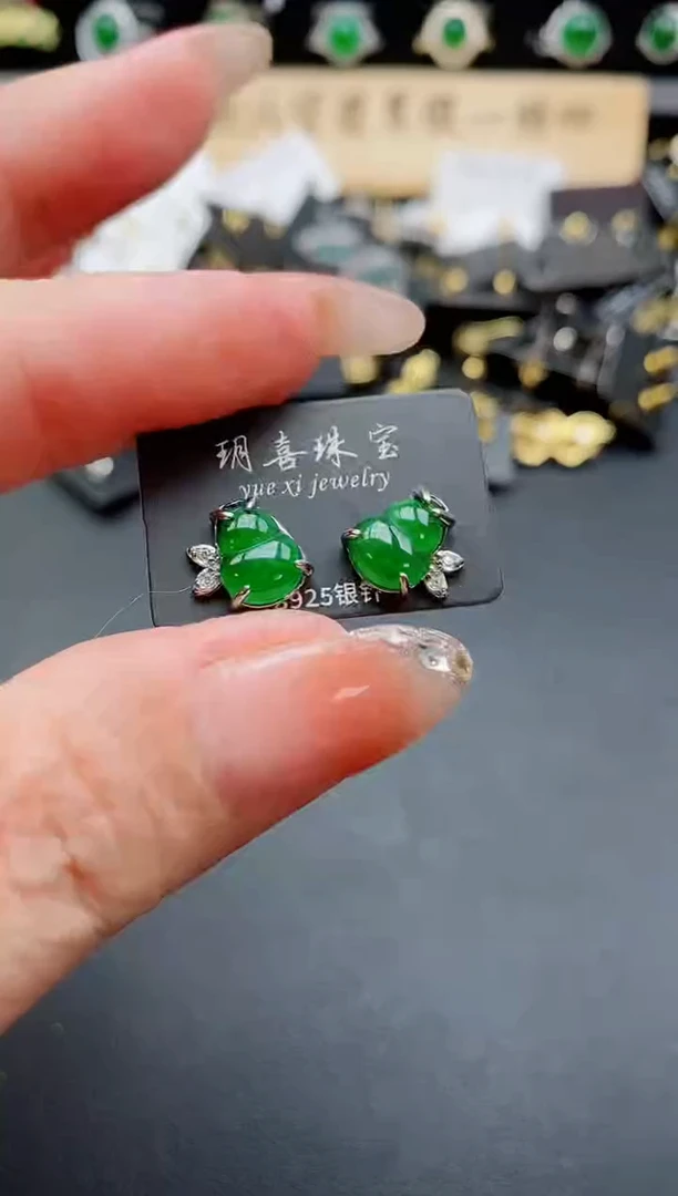 银S925镶嵌戒指翡翠1