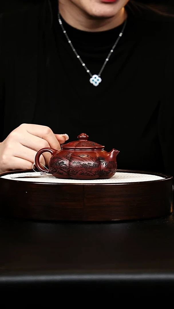 茶壶紫砂寒江壶