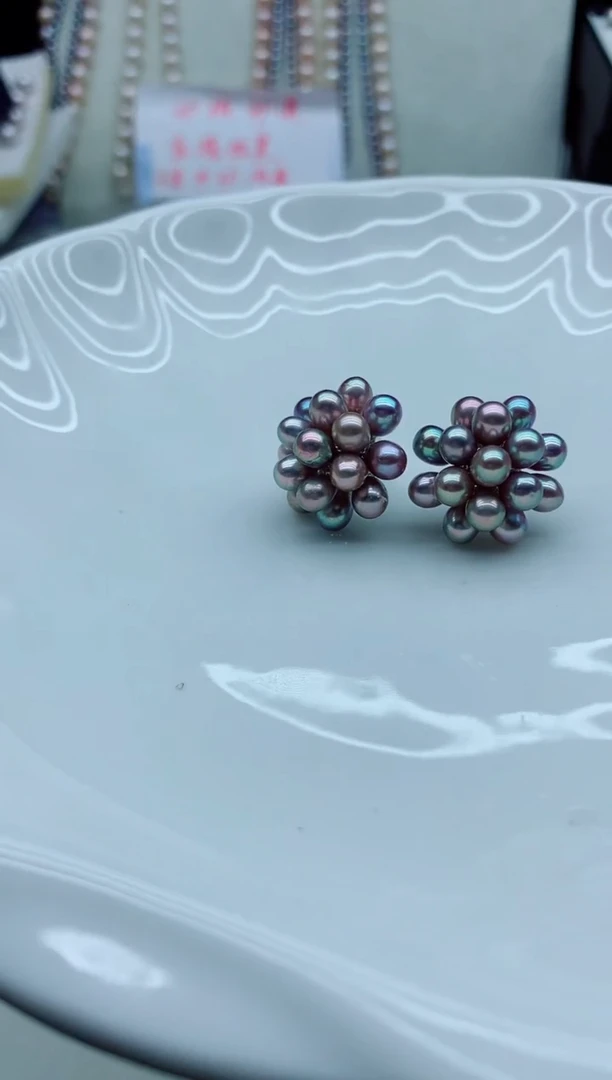 未镶嵌耳饰淡水珍珠（非无瑕）