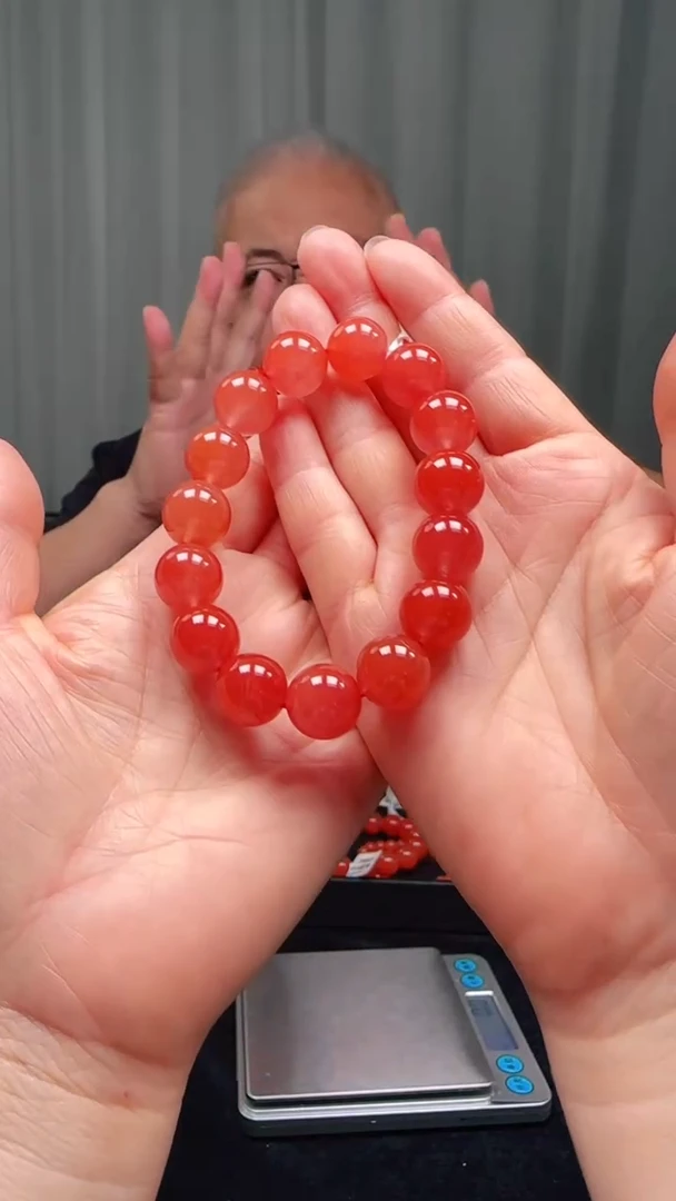 南红玛瑙多样性发一件未镶嵌14mm保山圆珠单圈