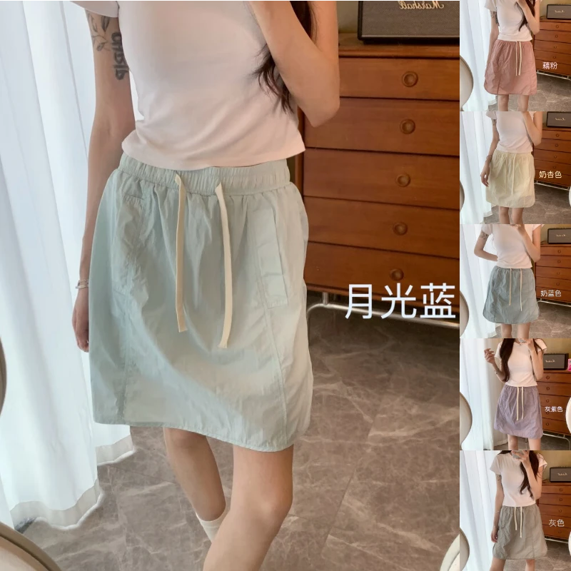 美式工装短裙女夏季新款高腰a字半身裙显瘦遮胯防走光辣妹包臀裙