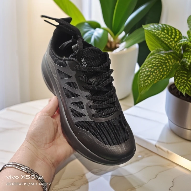 87008-1网面鞋225减震黑色跑鞋运动休闲鞋男鞋透气轻便网面夏季29