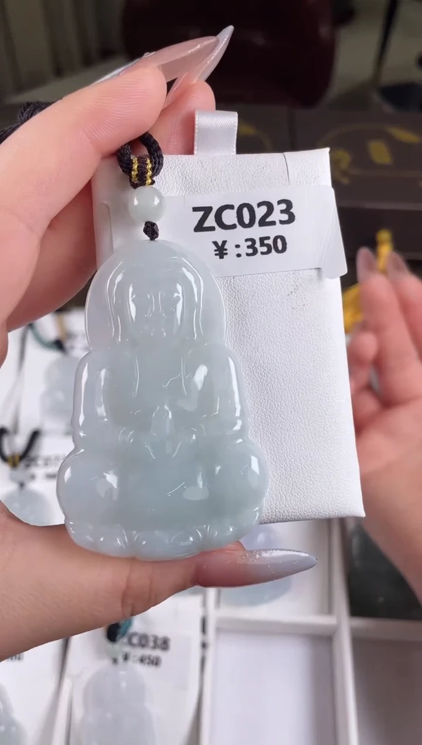 颈饰未镶嵌翡翠ZC023冰大观音+孤品+送同款绳子