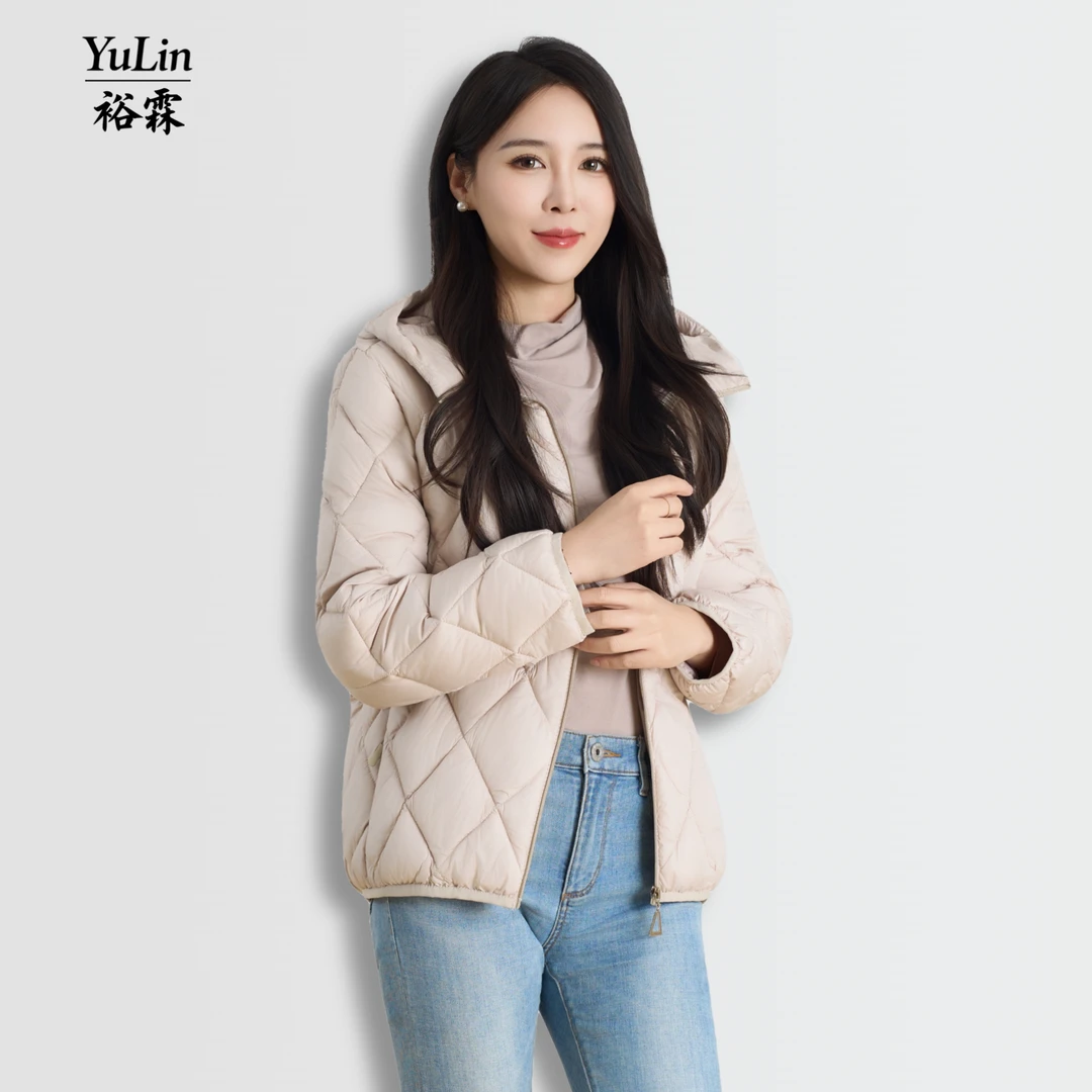 女款纯色连帽经典棉服加厚保暖轻职风高质感秋冬休闲外套