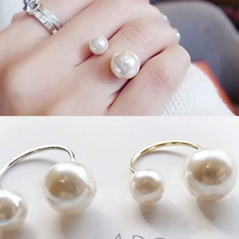 钛钢戒指 极简大颗开口戒指女高级感食指戒2024年小众指环