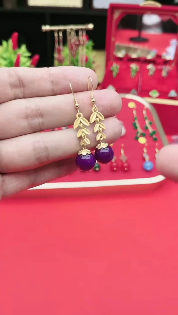 【闪购商品】玛瑙/玉髓耳钉银S925镶嵌515000