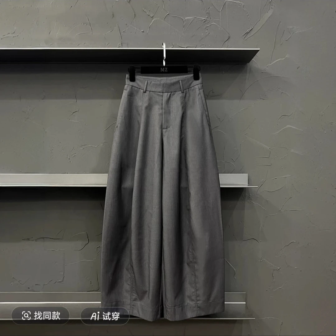 高端欧货2025年秋季新款显瘦百搭休闲宽松阔腿直筒裤女9944