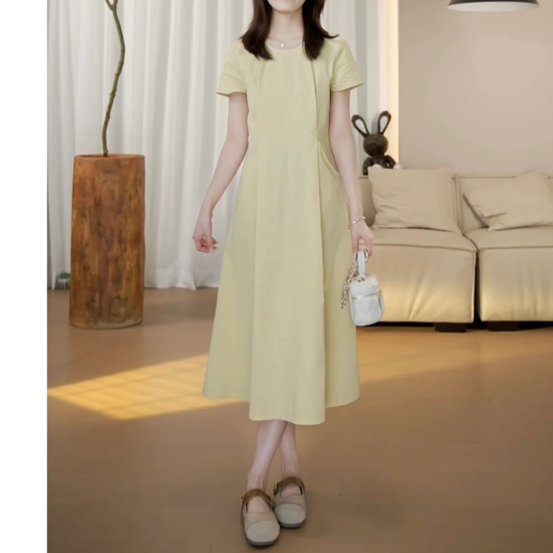 （现货）夏季新款休闲百搭极简韩版连衣裙-YJ9699