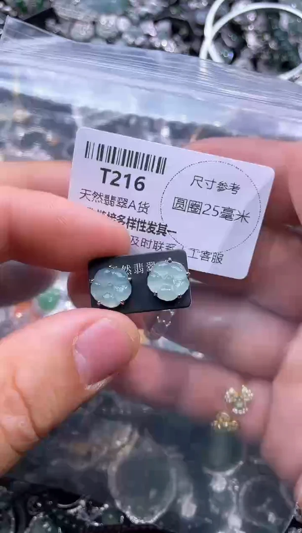 【闪购商品】翡翠颈饰未镶嵌T216耳钉