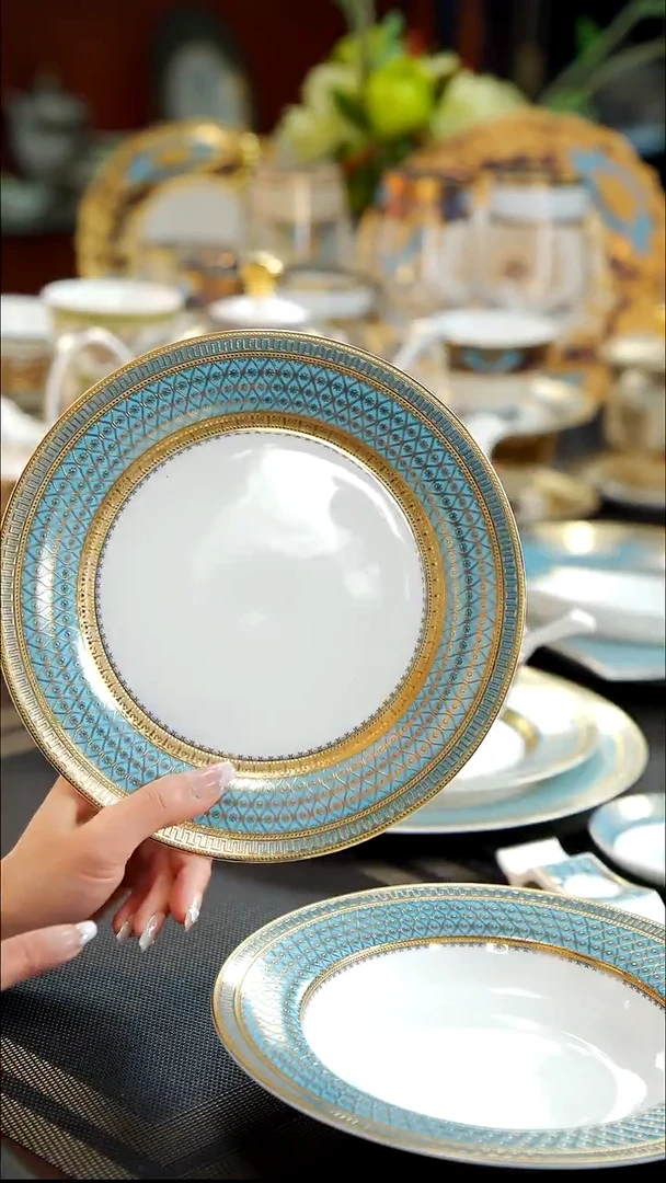 瓷片8.5英寸反边菜盘1个