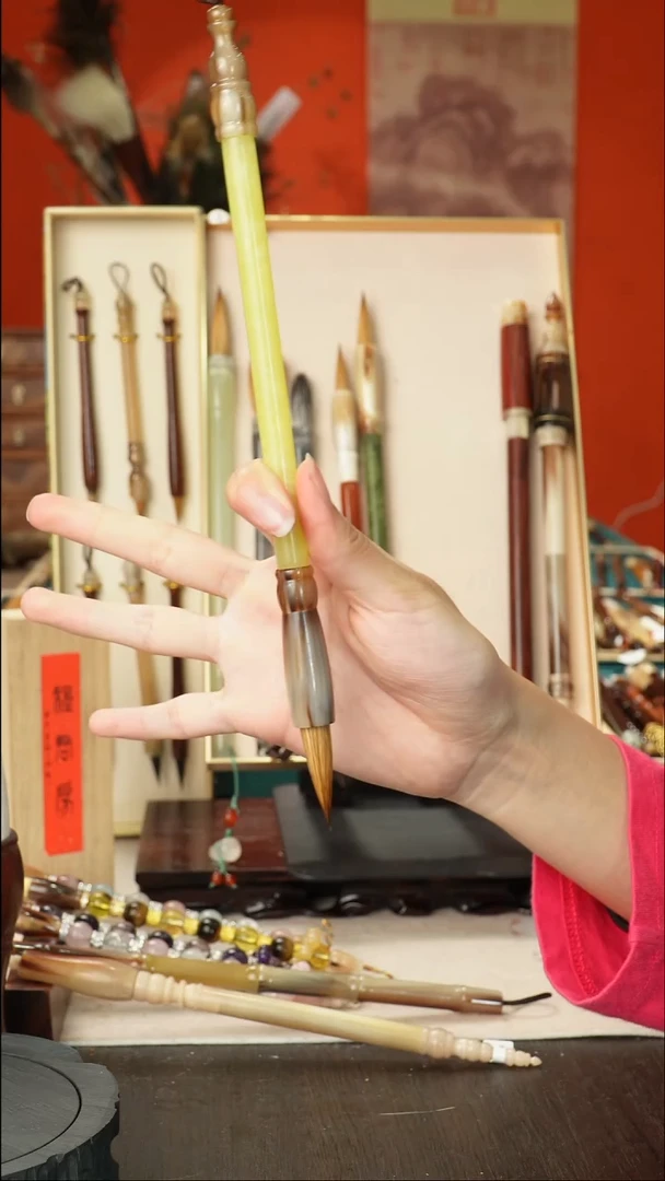 孤品高货毛笔链接 清水试笔 蘸墨不退