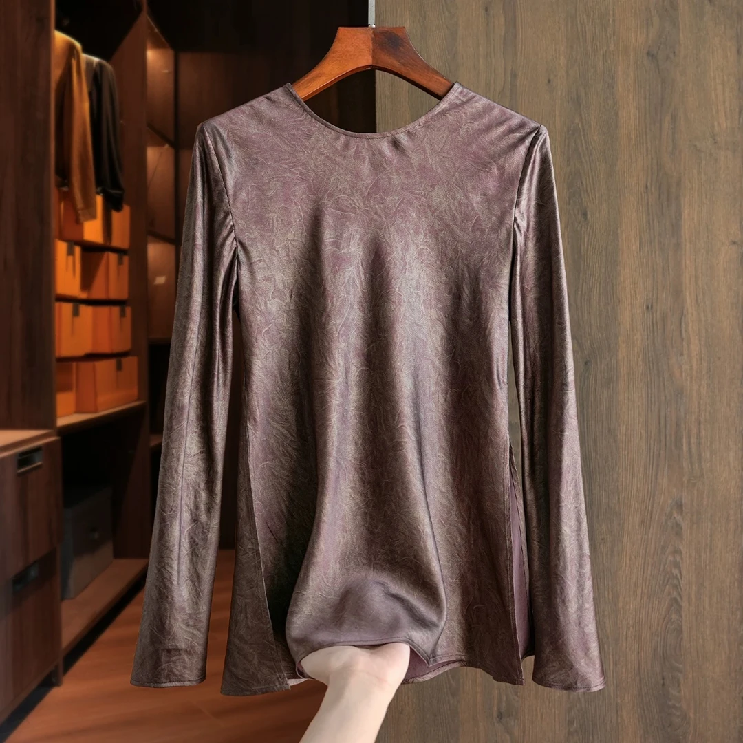 常规款长袖秋季衬衫时尚打底内衣秋冬上衣圆领女士