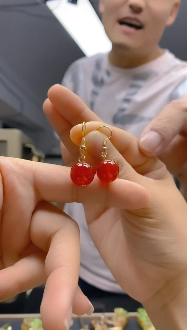 【闪购商品】玛瑙/玉髓耳饰合金045玛瑙饰品