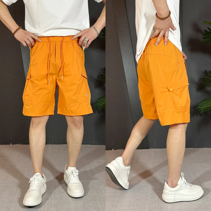 2025夏季短裤男士工装风大口袋薄款宽松速干时尚五分短裤沙滩裤