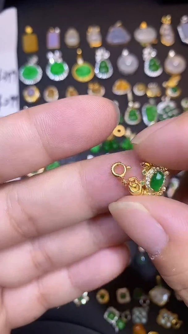 吊坠(不含链)银S925镶嵌翡翠1