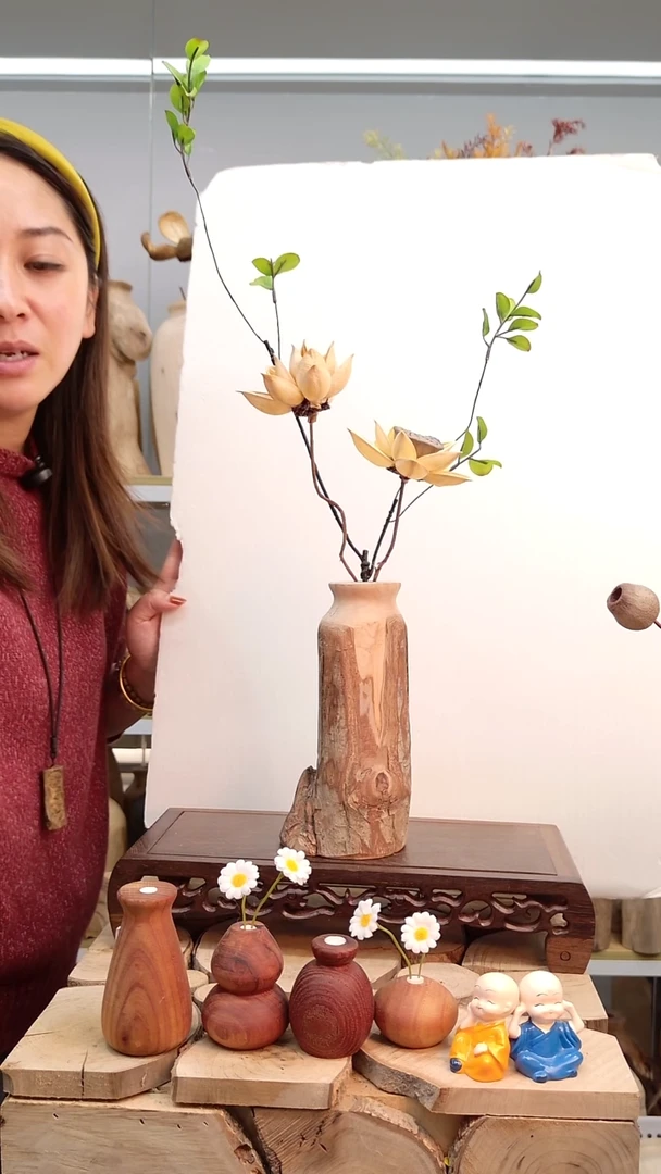 木实木花瓶一物一拍