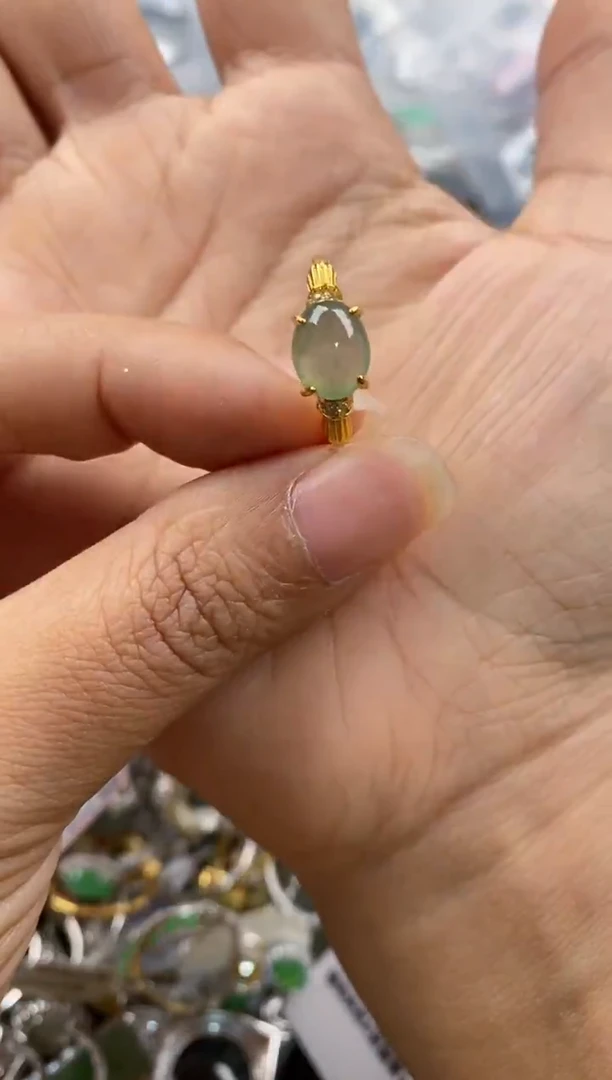 银S925镶嵌戒指翡翠111---4