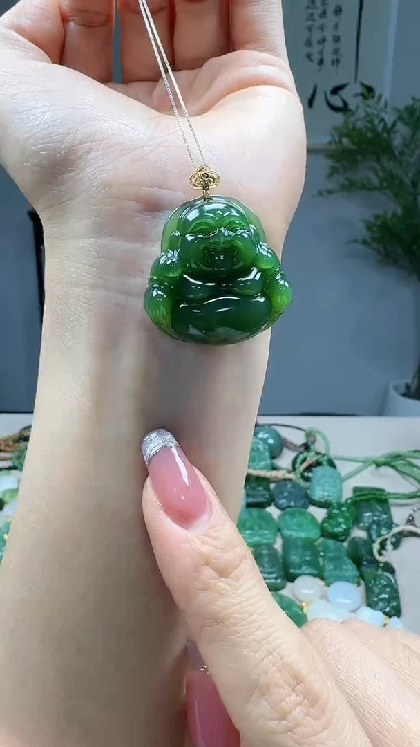 吊坠(不含链)18K金镶嵌和田玉1