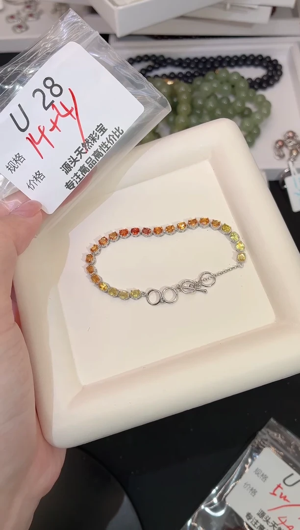 手链蓝宝石银S925镶嵌小****)多样性发一U28