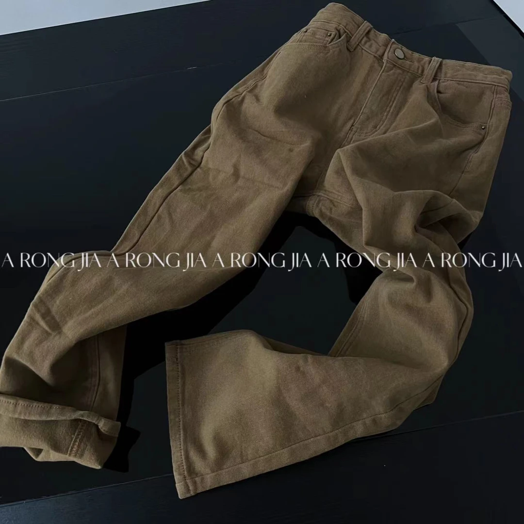 【ARONG阿荣家】加绒烟管裤05838-棕色-S-郑-W