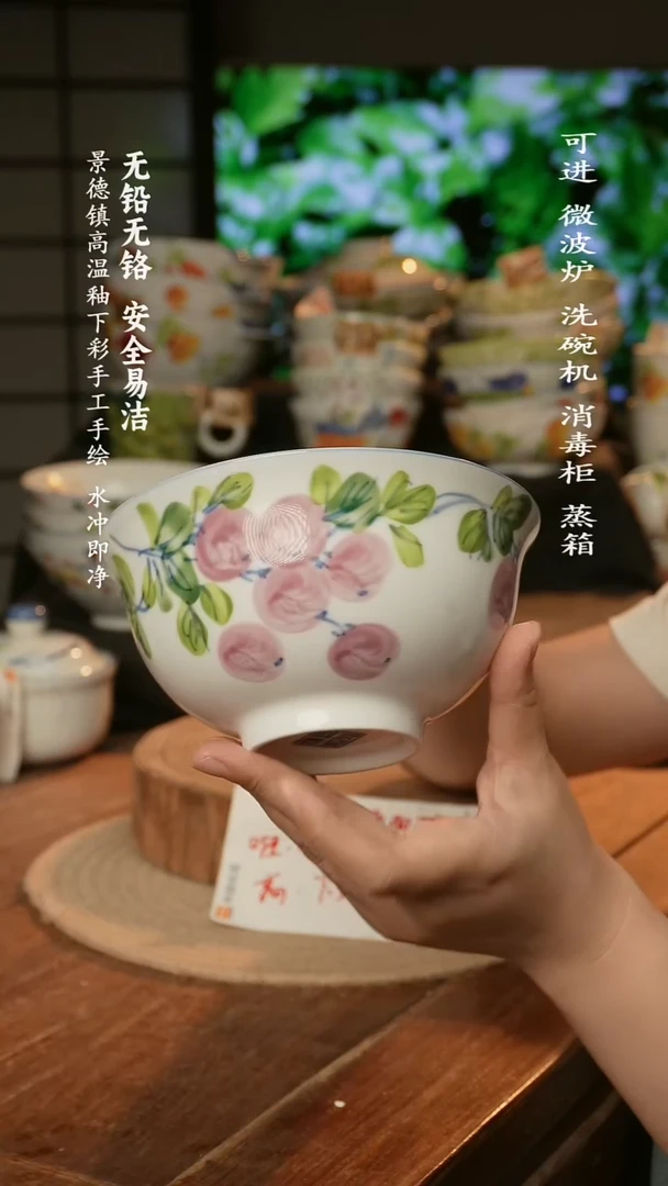 瓷景德镇高温瓷釉下彩手绘陶瓷