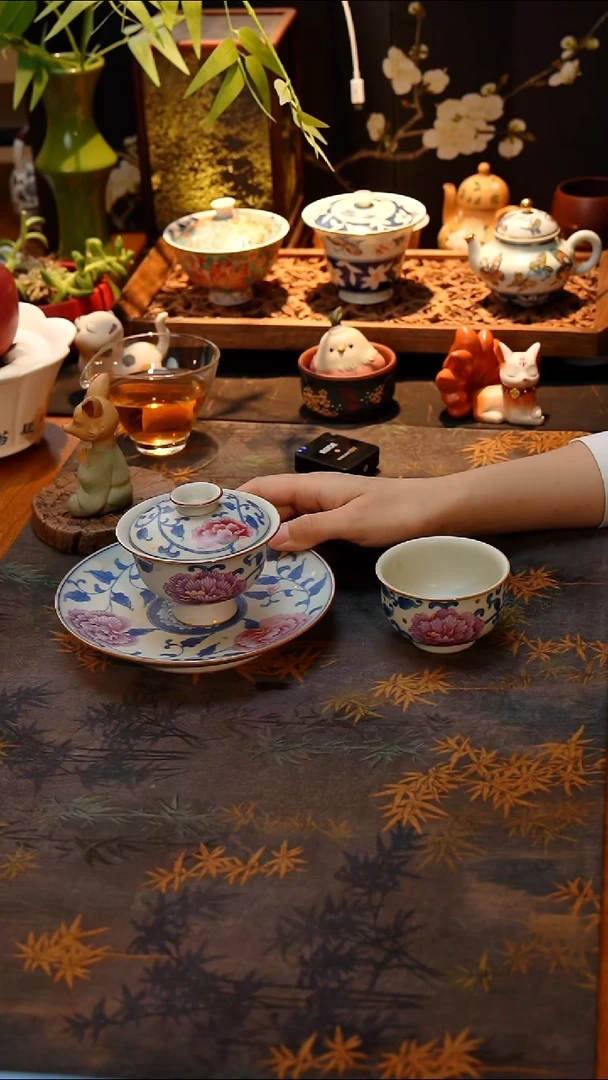 茶壶素谷牡丹3件套牡丹3件套