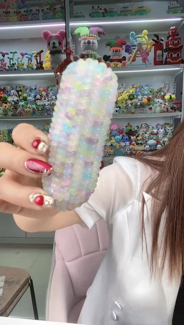 玻璃0709卡6算盘珠混色150颗马卡龙色