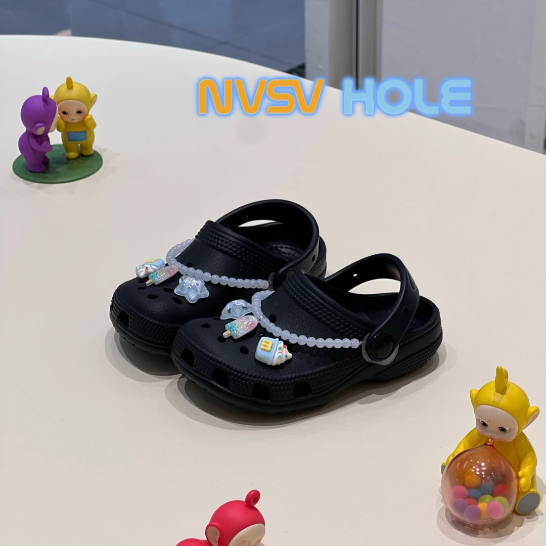 儿童超轻防滑洞洞鞋拖鞋（附赠鞋花）NVSV未来洞物