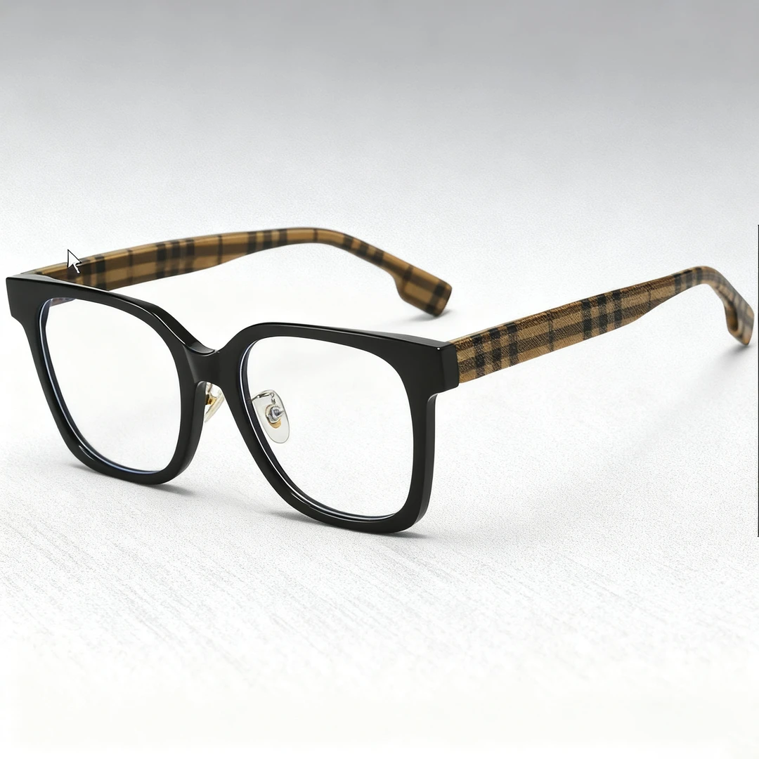 秋冬复古条纹眼镜框防蓝光