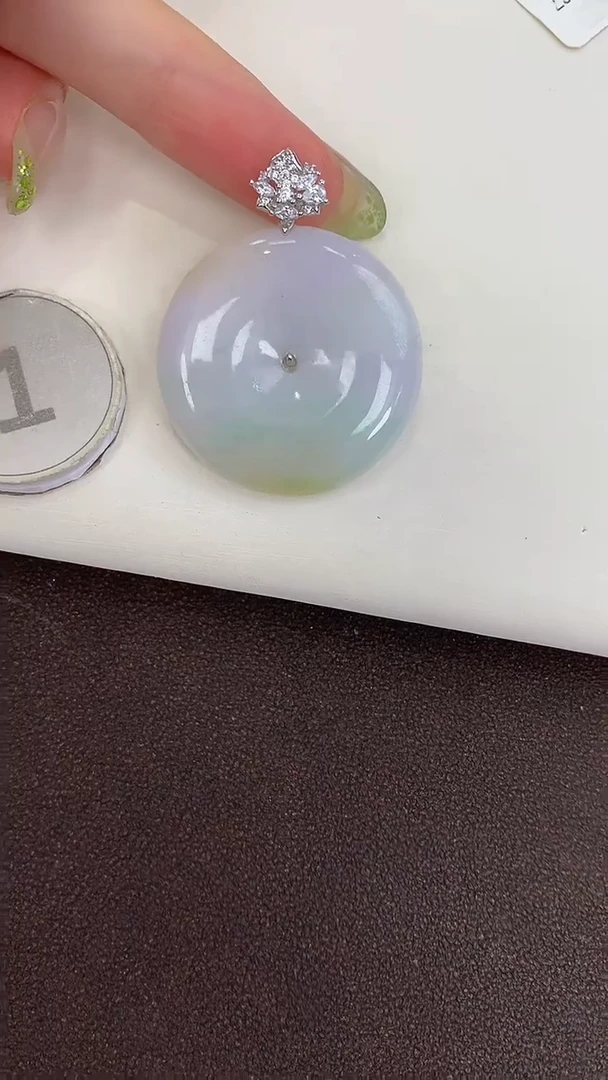 颈饰银S925镶嵌翡翠天然缅甸a货翡翠