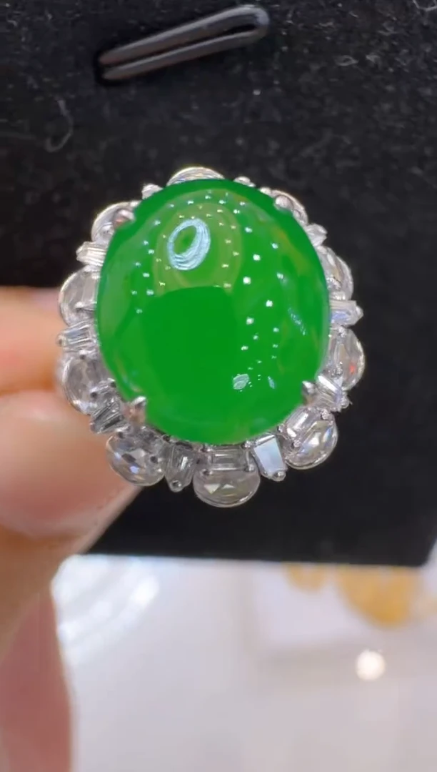 翡翠戒指18K金镶嵌多样性团购发一件