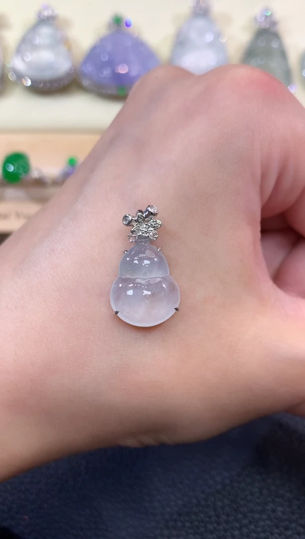 翡翠18K金镶嵌吊坠(不含链)夏日珠宝A14