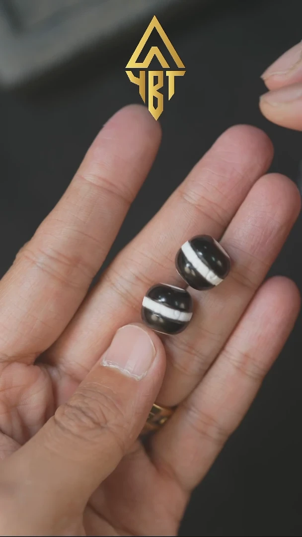 未镶嵌配饰玛瑙/玉髓珠改乘风破浪黑白珠（多样性发其一）13.7