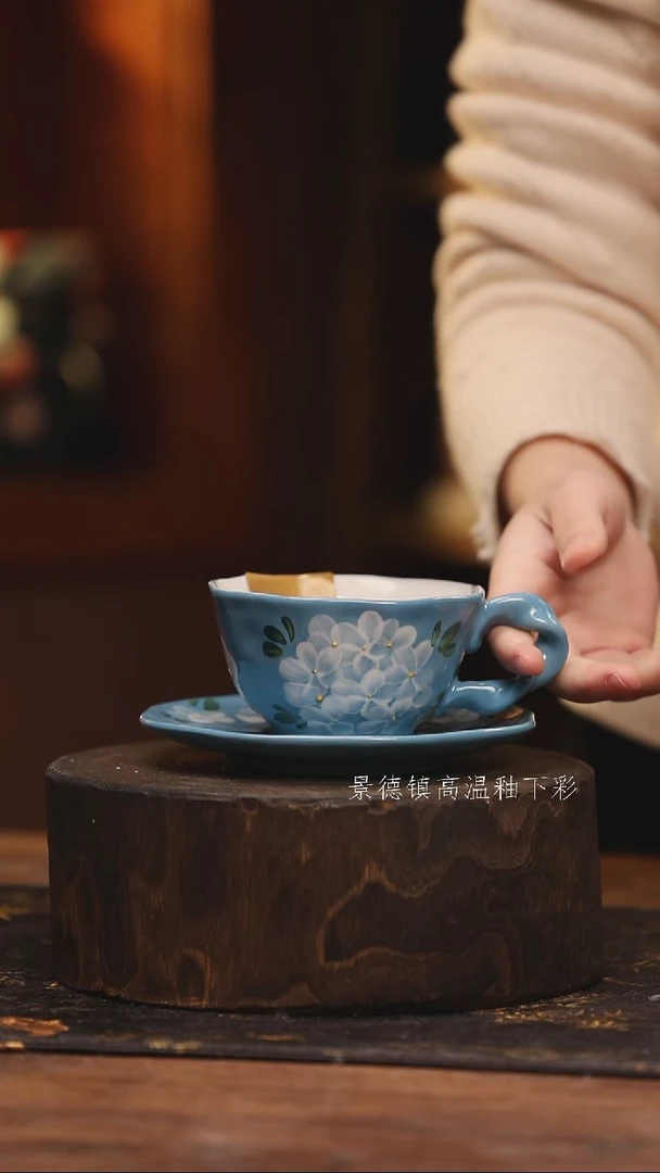 陶瓷 景德镇高温釉下手绘陶瓷@L821@