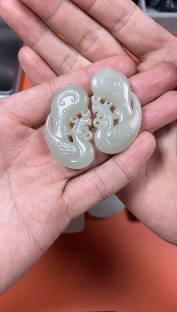 颈饰未镶嵌和田玉淡**对5