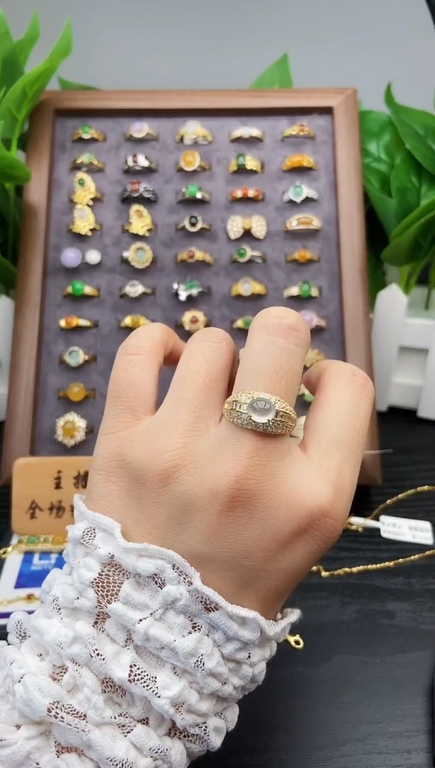 银S925镶嵌戒指翡翠12